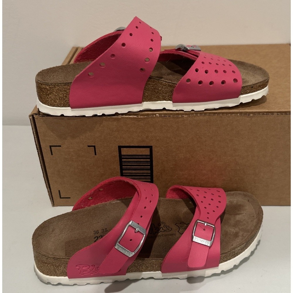 Birki's Birkenstock EU36/US 5‎ Narrow Freeport Perforated Pink Leather Sandals